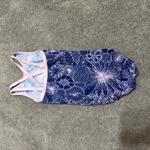 Snowflake Leotard size child medium doodles design blue and pink - Picture 3 of 9